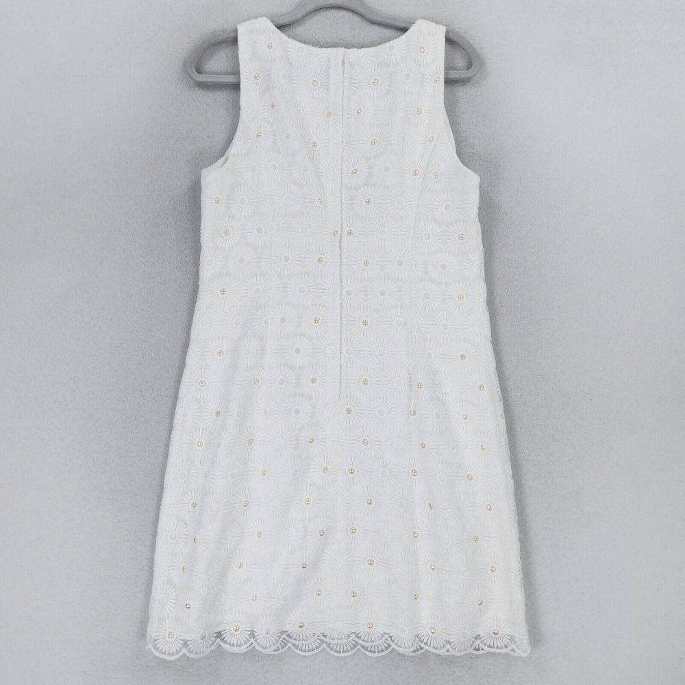 Lilly Pulitzer Dress Womens 12 Resort White Nicci Pinwheel Organza Floral Lace - Picture 14 of 16